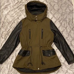 Leather Sleeve Jacket